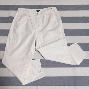 Eileen Fisher Womens Jeans Cream Color Size 14 High Waisted Crop Ankle Relaxed